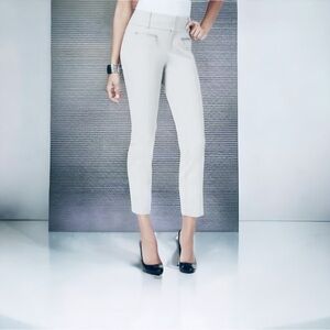 INC International Concepts White Twill Flat Front Curvy Fit Capri Pants Sz 12